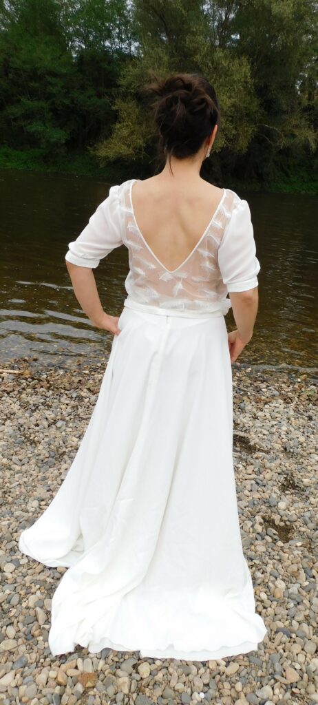 Robe de mariée grenat et aventurine